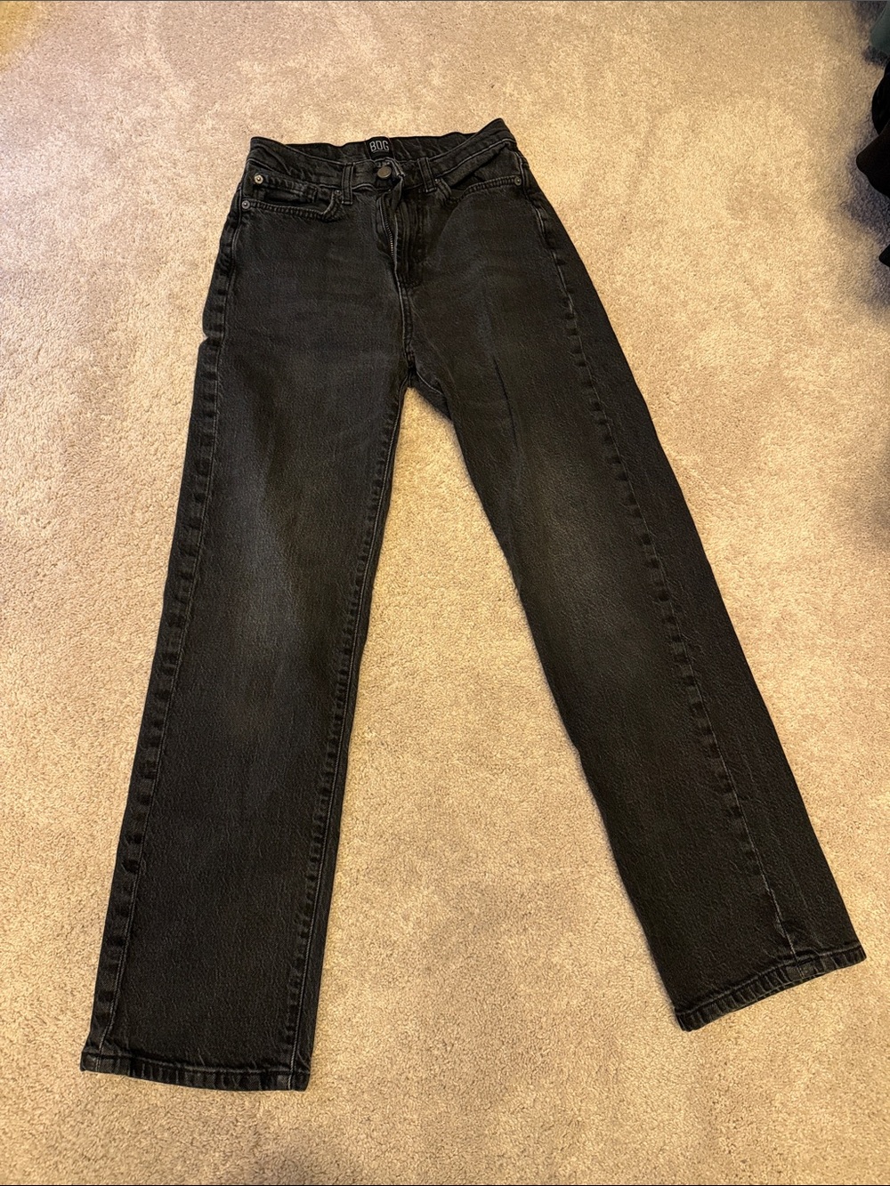 Black Straight-Leg Jeans